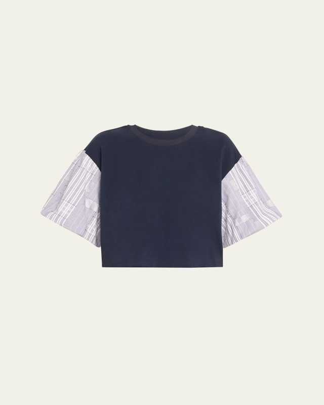 Toula Puff-Sleeve Combo Top